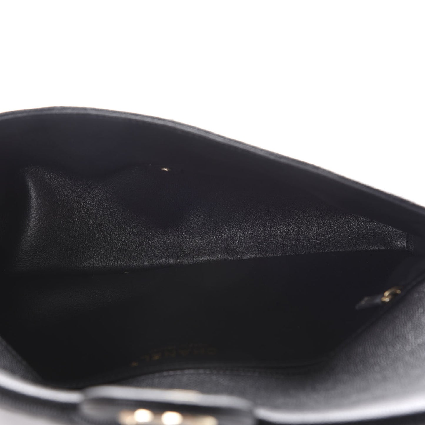 Caviar Quilted Flap Clutch Black