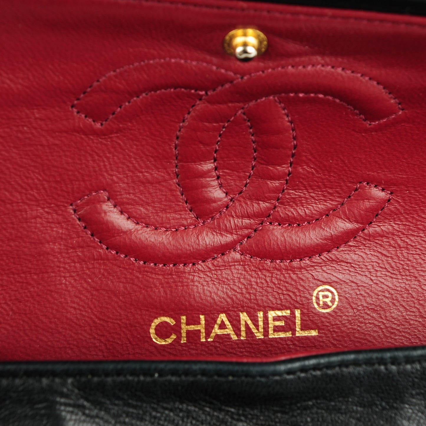 Lambskin Quilted Small Double Flap Black