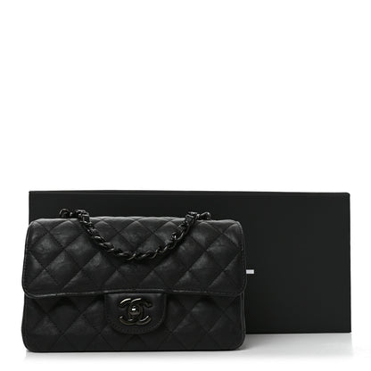 Chanel Crumpled Calfskin Quilted Mini Rectangular Flap So Black 11 of 11