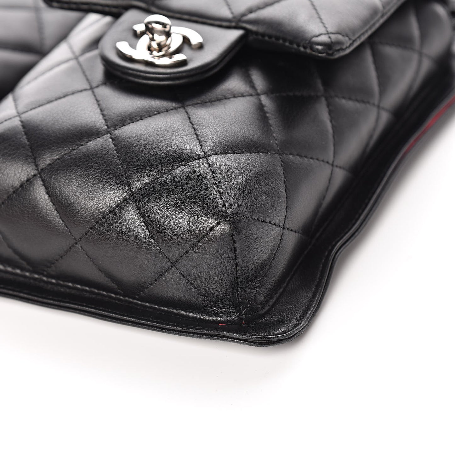 Calfskin Quilted Cambon Multipocket Shoulder Bag Black