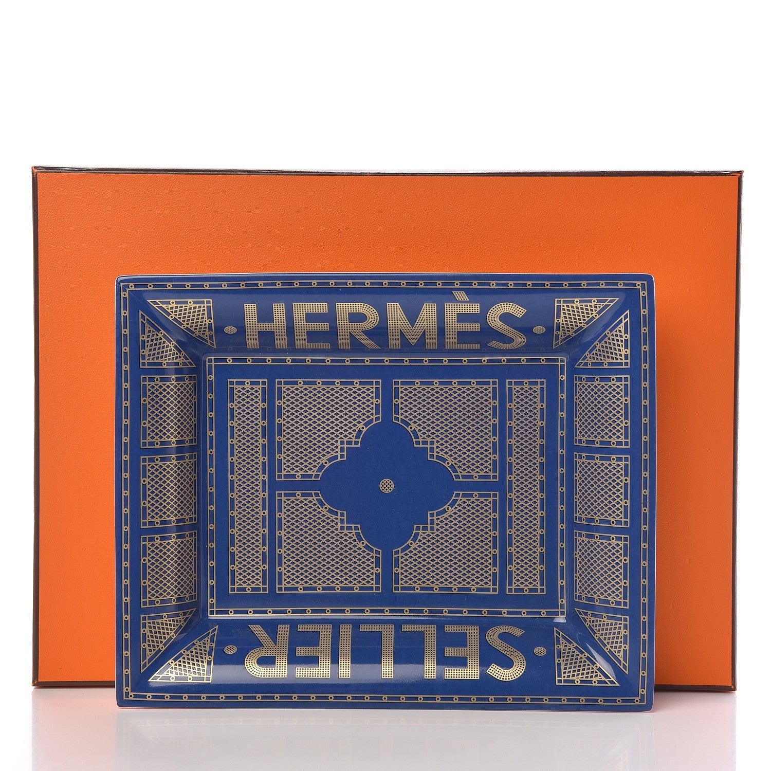Hermes Porcelain Sellier Change Tray Bleu Roi 5 of 5