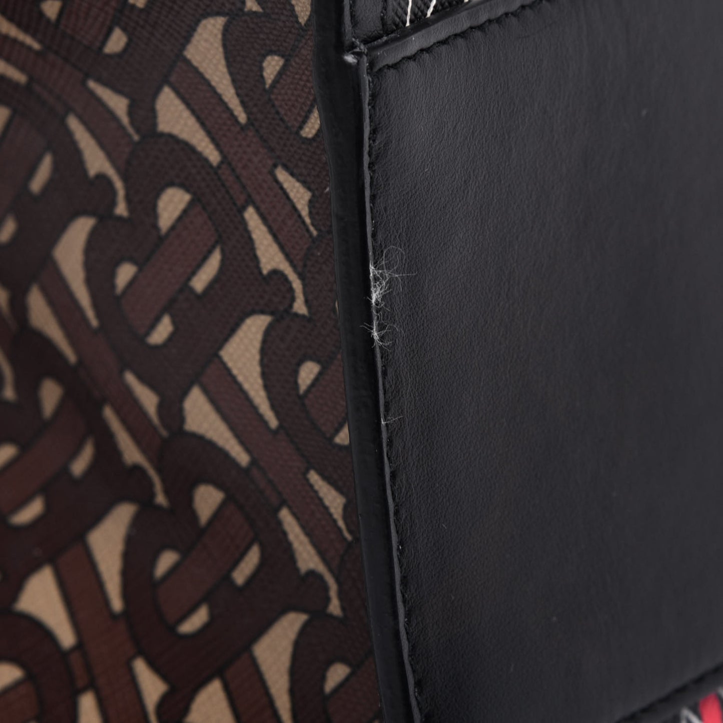 E-Canvas Monogram Stripe Small Book Tote Bridle Brown