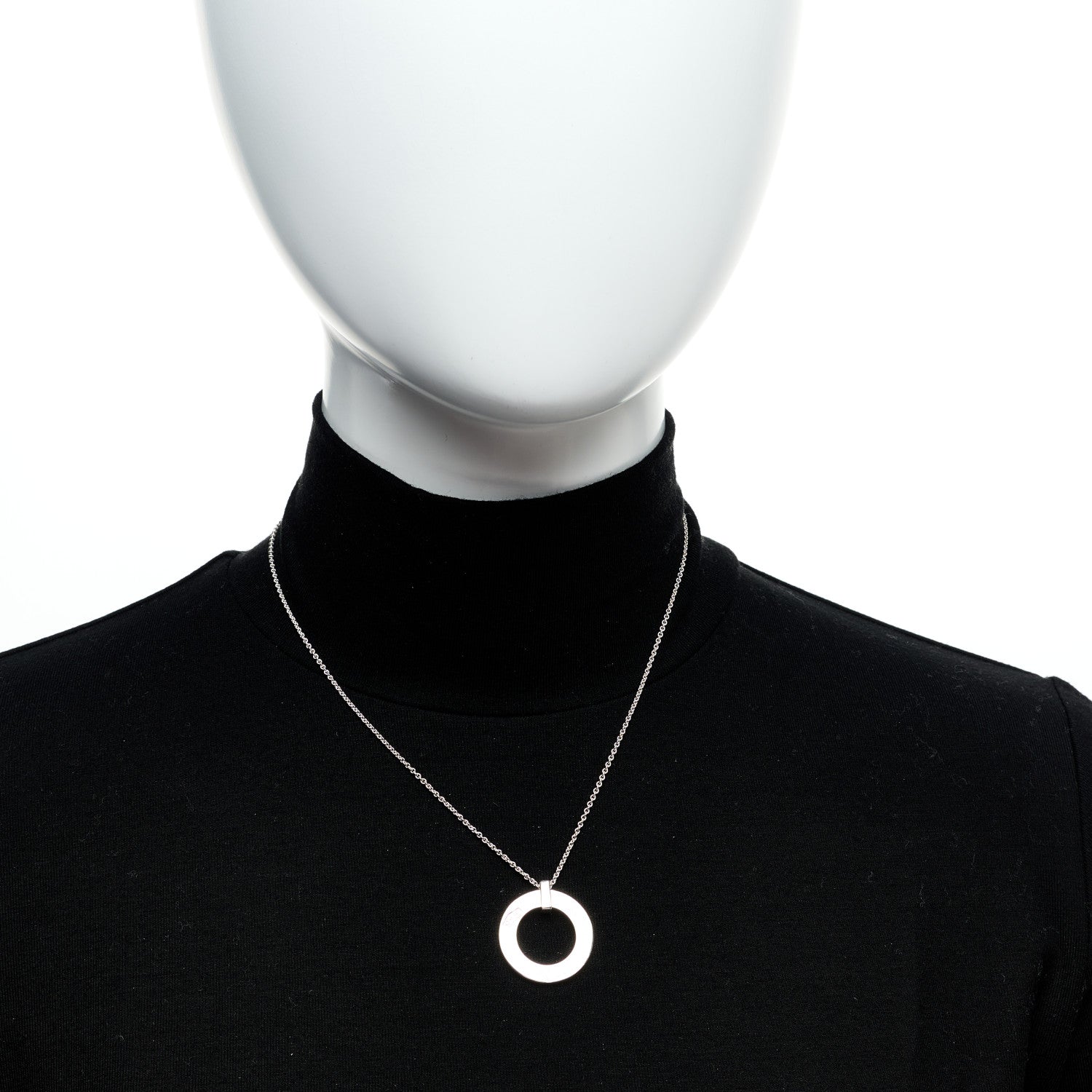 Tiffany Sterling Silver 1837 Open Circle Pendant Necklace 2 of 5
