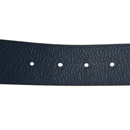 Louis Vuitton Taurillon Calfskin 40mm LV Damier Initiales Reversible Belt 95 38 Navy Blue Red 3 of 5