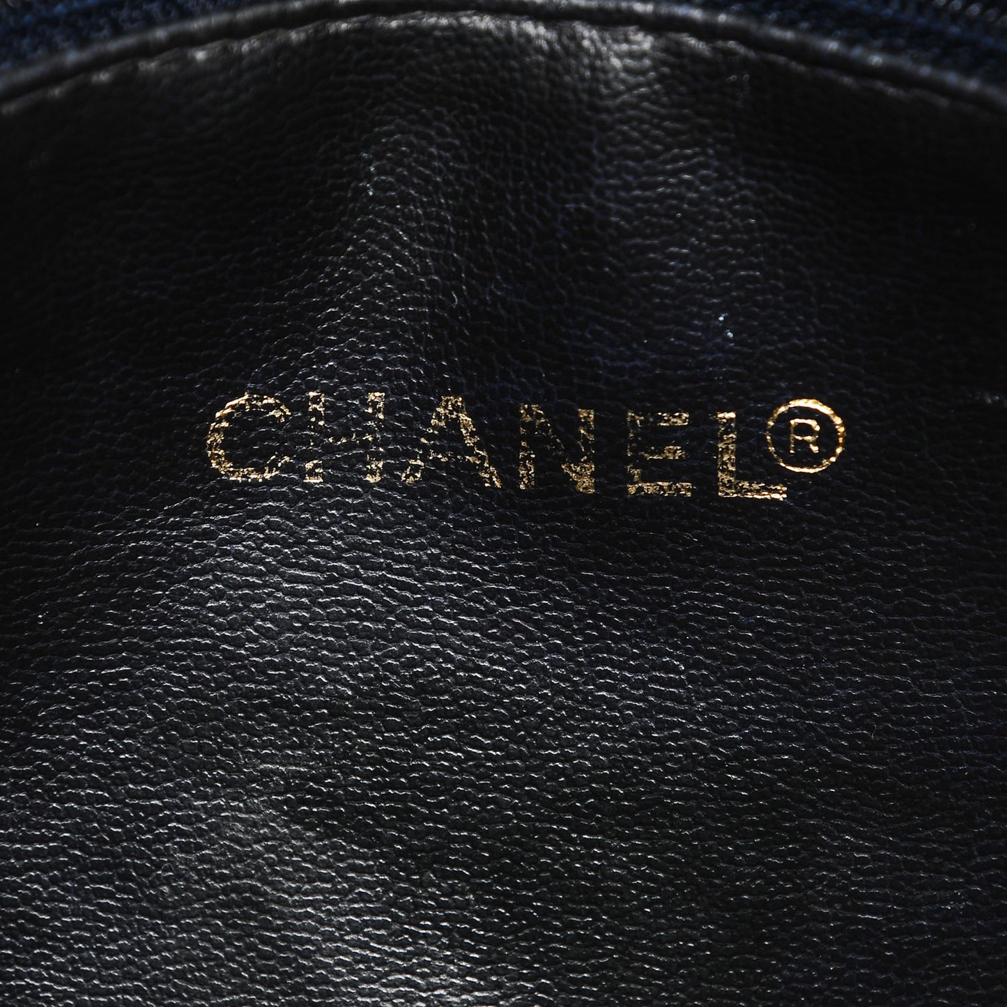 Lambskin Quilted Shoulder Bag Navy Blue