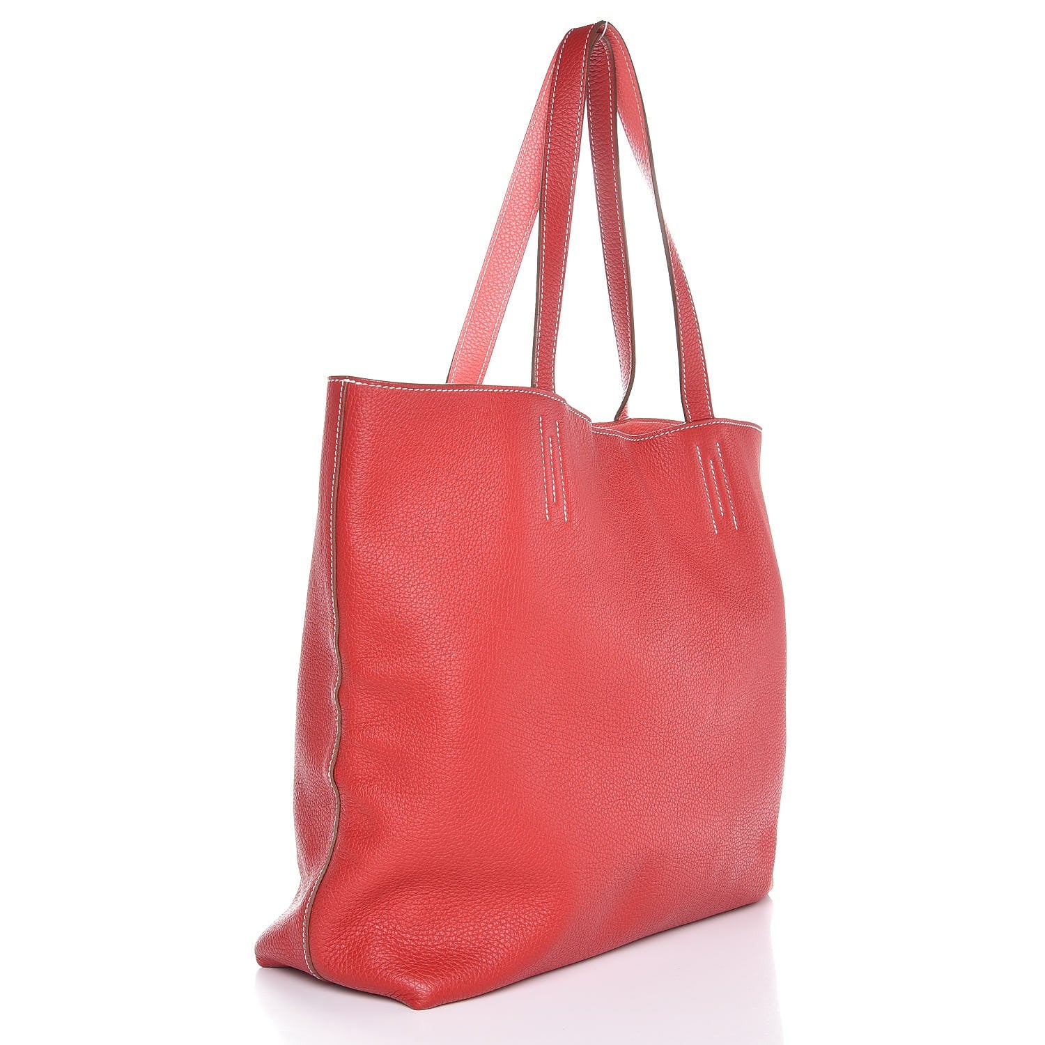 Hermes Taurillon Clemence Double Sens 36 Reversible Tote Peony Sanguine 3 of 10