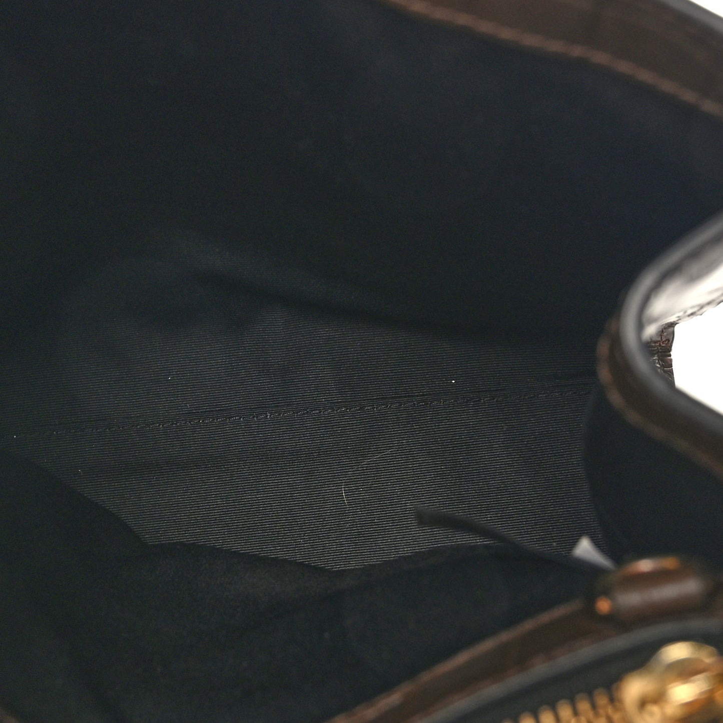 Calfskin Crocodile Embossed Mini Grind Tote Bag Dark Brown