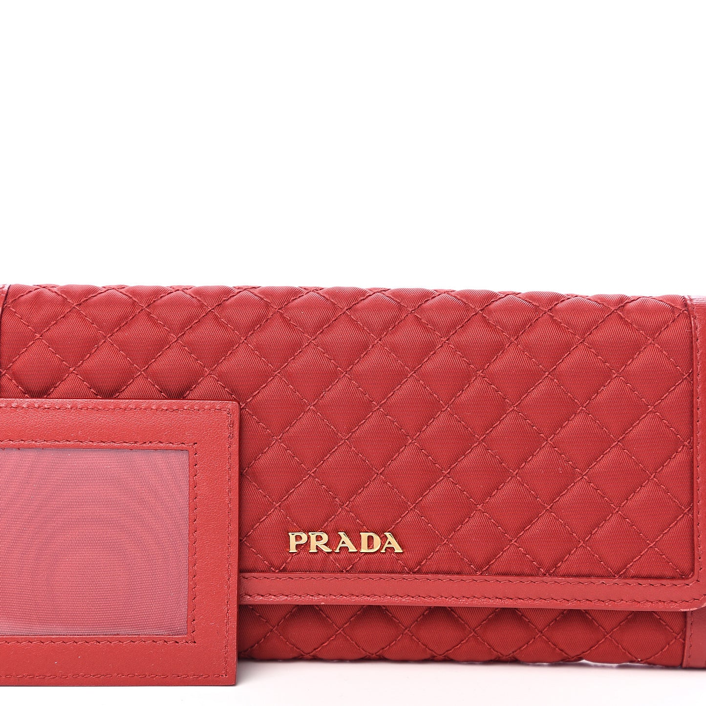 Tessuto Nylon Quilted Continental Flap Wallet Fuoco