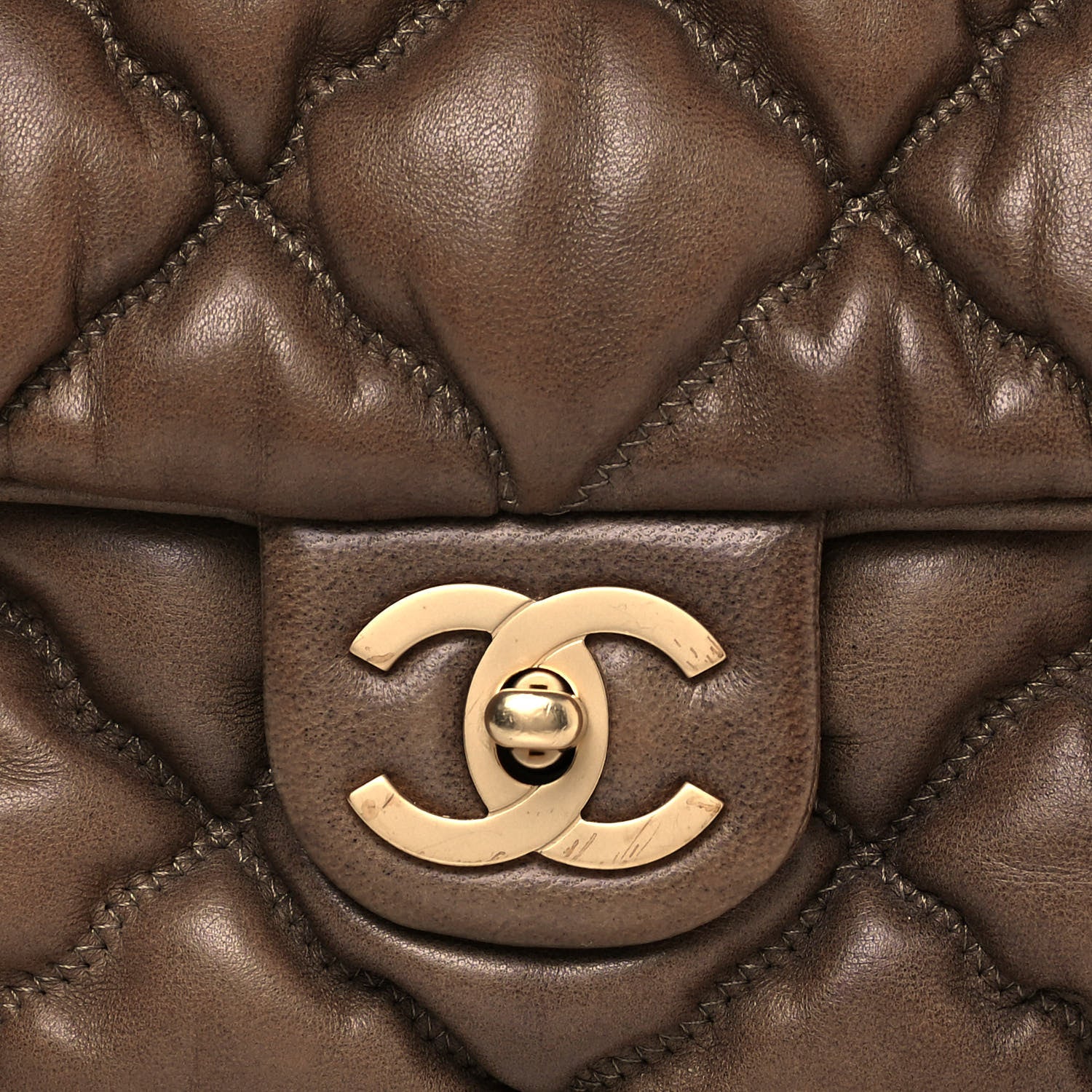 Chanel Lambskin Bubble Quilt Flap Brown 8 of 14