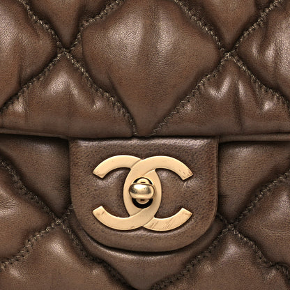 Chanel Lambskin Bubble Quilt Flap Brown 8 of 14