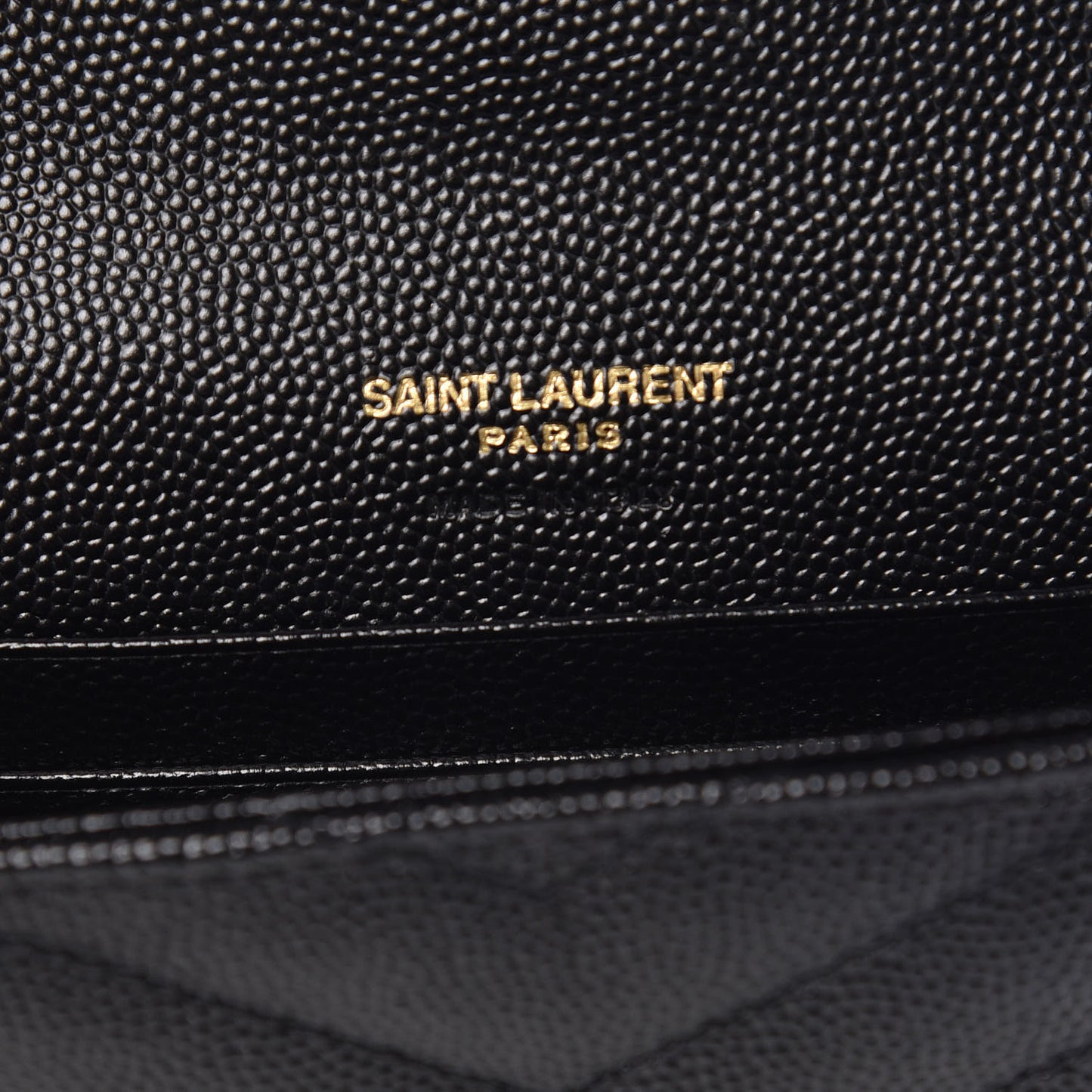 Grain De Poudre Matelasse Chevron Small Monogram Envelope Wallet Black