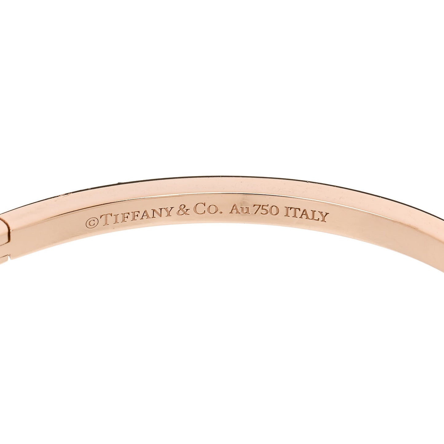 18K Rose Gold Narrow T T1 Hinged Bangle Bracelet