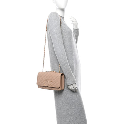 Chanel Caviar Quilted Medium CC Filigree Flap Beige 2 of 10