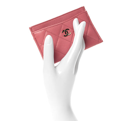Chanel Caviar Quilted Card Holder Pink 2 of 9