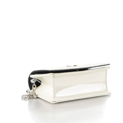 Christian Dior Metallic Patent Micro-Cannage Baby Diorama Flap Bag White 4 of 7