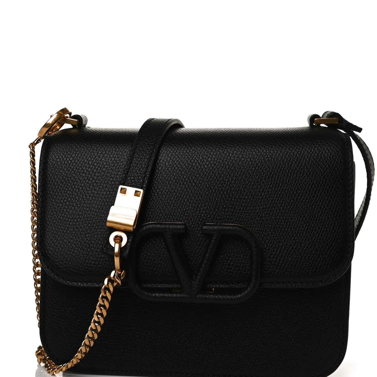 Valentino Garavani Grainy Calfskin Small VSling Shoulder Bag Black 7 of 13