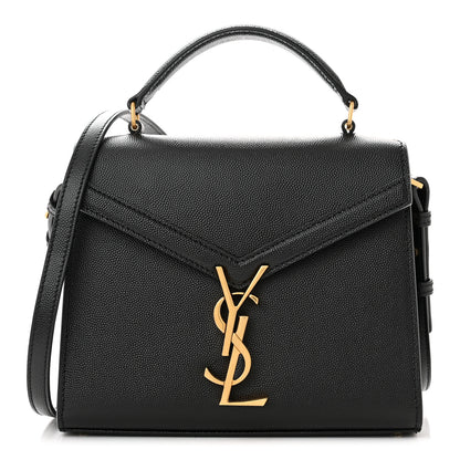 Saint Laurent Grain de Poudre Mini Classic Monogram Cassandra Top Handle Black 1 of 10