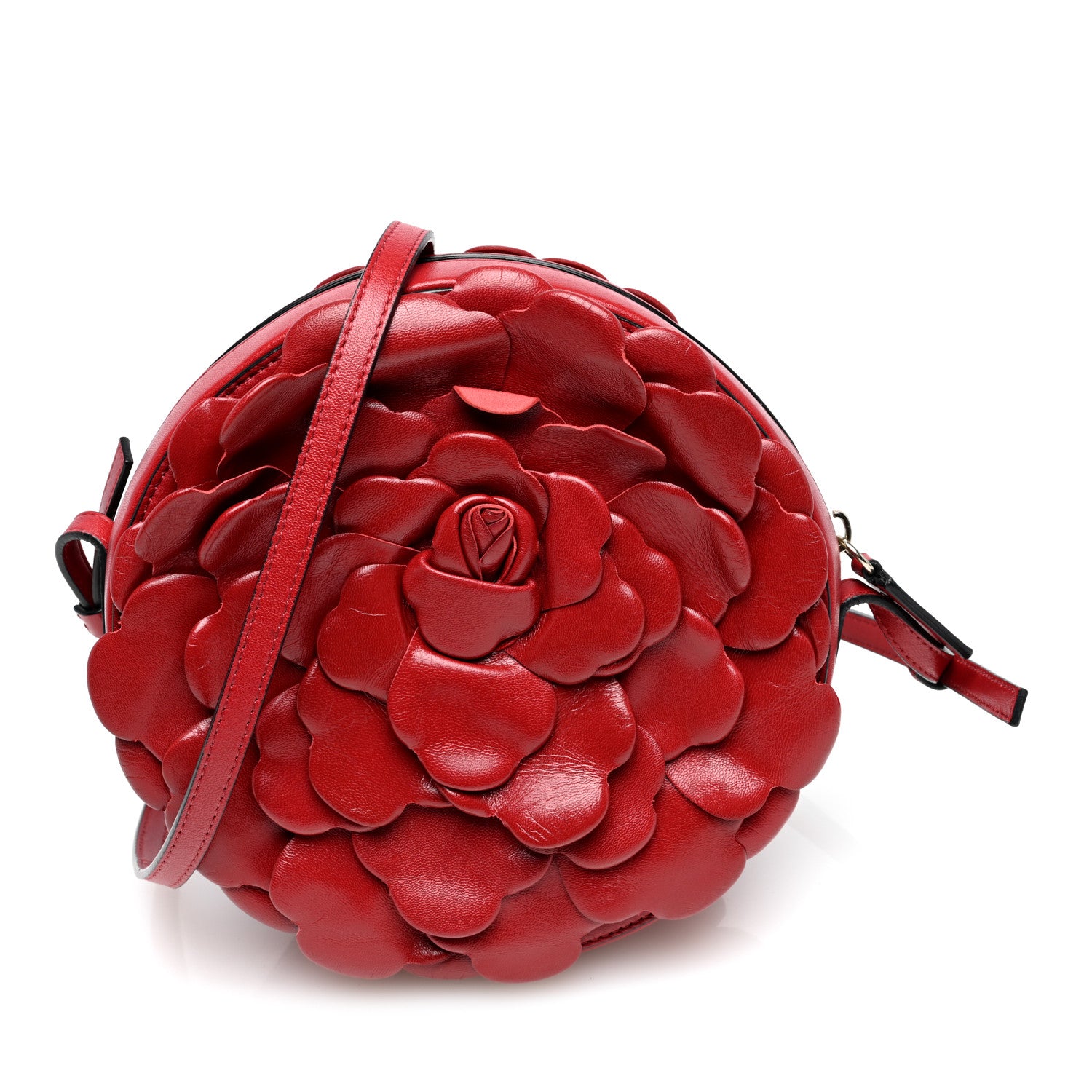 Valentino Garavani Nappa Atelier 03 Rose Edition Round Crossbody Bag Cerise 1 of 9