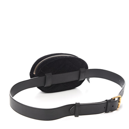 Gucci Velvet Matelasse GG Marmont Belt Bag 85 34 Black 2 of 11