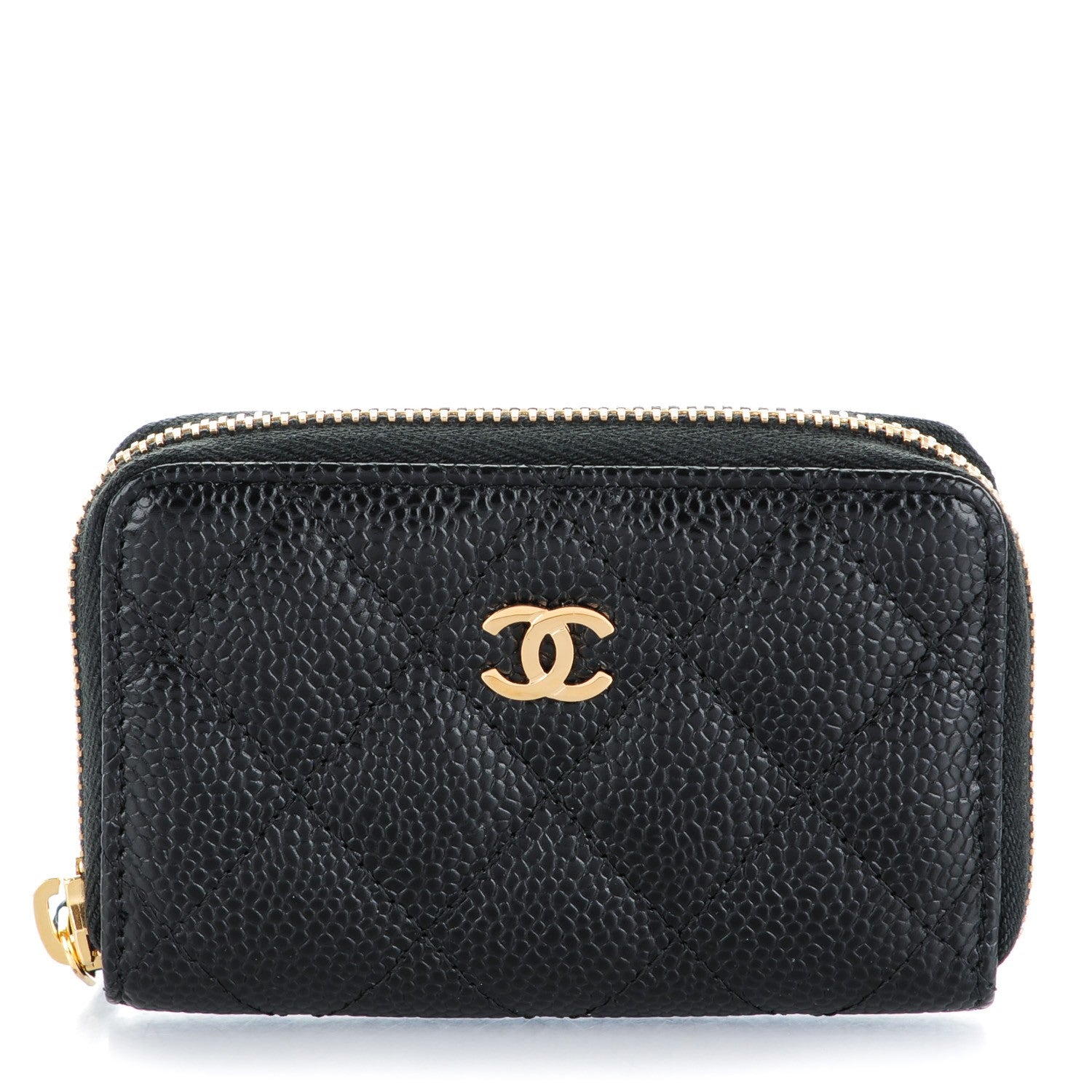 Chanel Caviar Quilted Zip Coin Purse Black 1 of 7