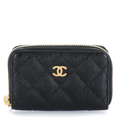 Chanel Caviar Quilted Zip Coin Purse Black 1 of 7