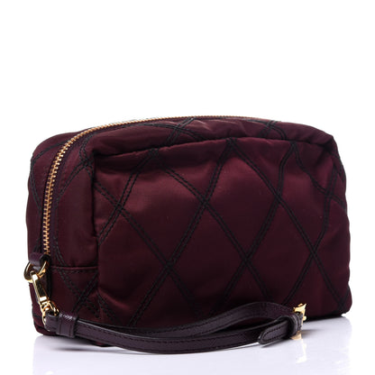 Prada Tessuto Nylon Saffiano Impunturato Quilted Wristlet Bordeaux 3 of 9