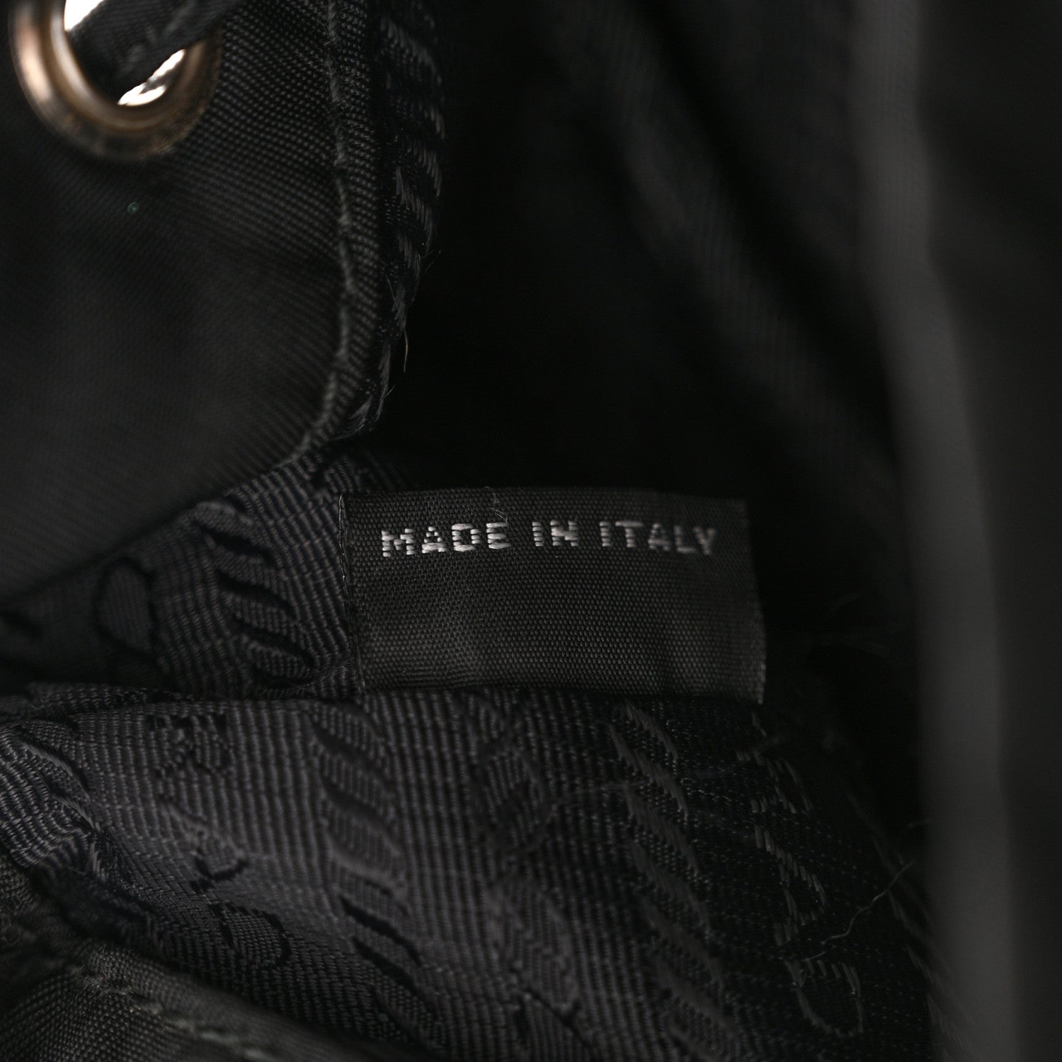 Prada Tessuto Nylon Studded New Vela Mini Bucket Crossbody Bag Black Fuoco 7 of 11