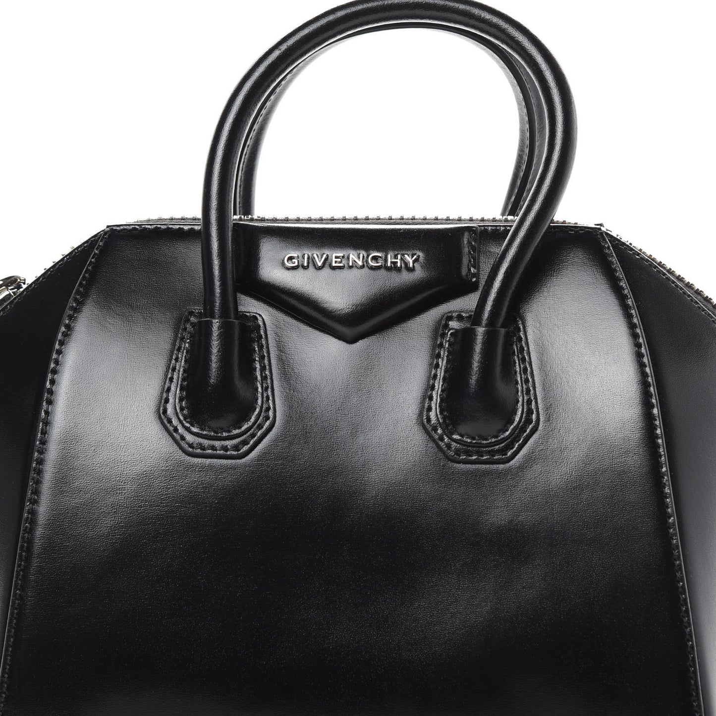 Shiny Lord Calfskin Mini Antigona Black