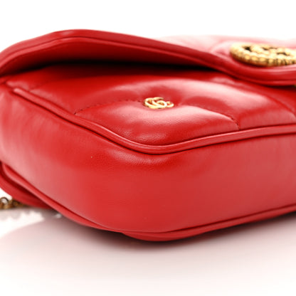 Gucci Calfskin Matelasse Double G Studs Mini Torchon GG Marmont Shoulder Bag Hibiscus Red 10 of 12