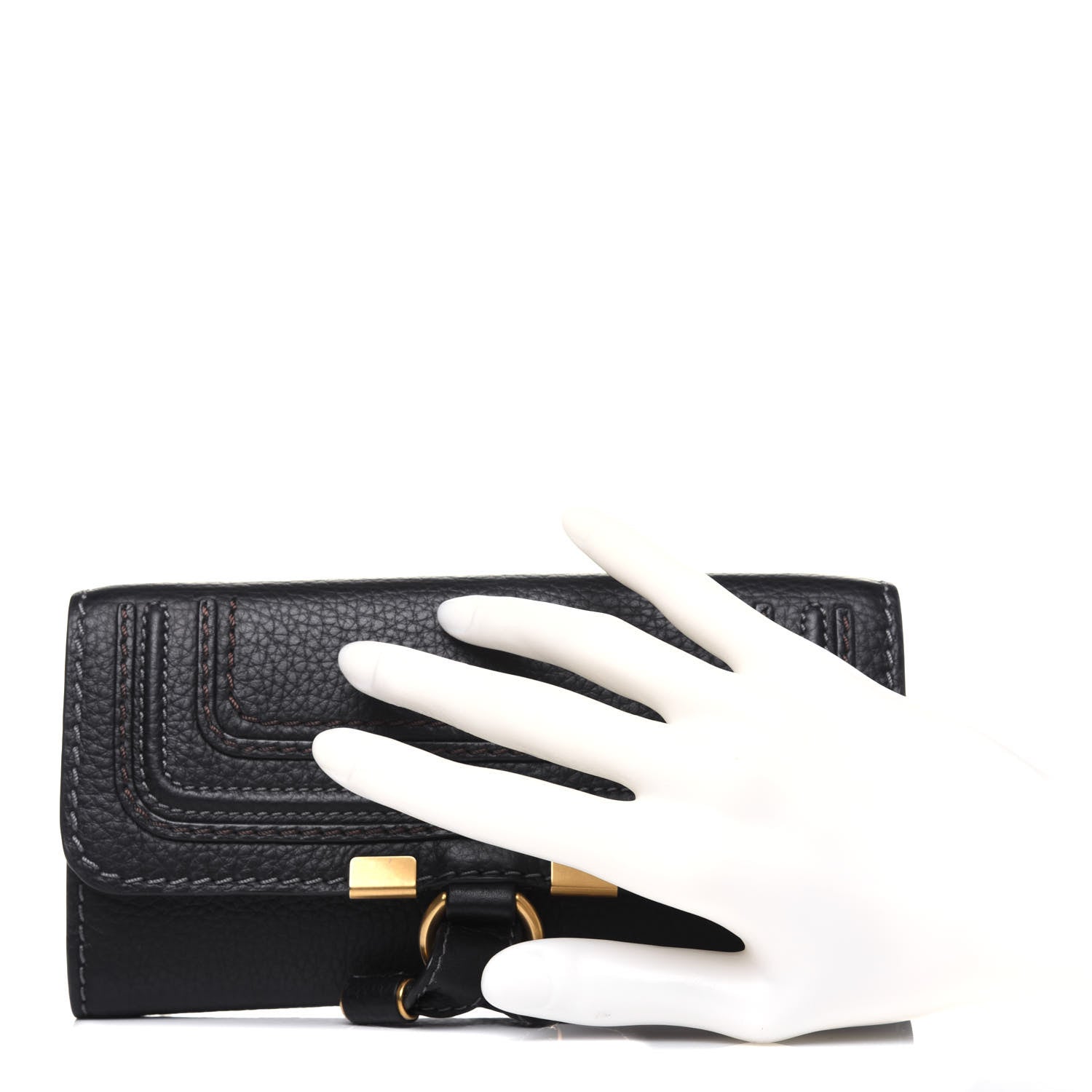 Chloe Calfskin Marcie Continental Flap Wallet Black 2 of 14