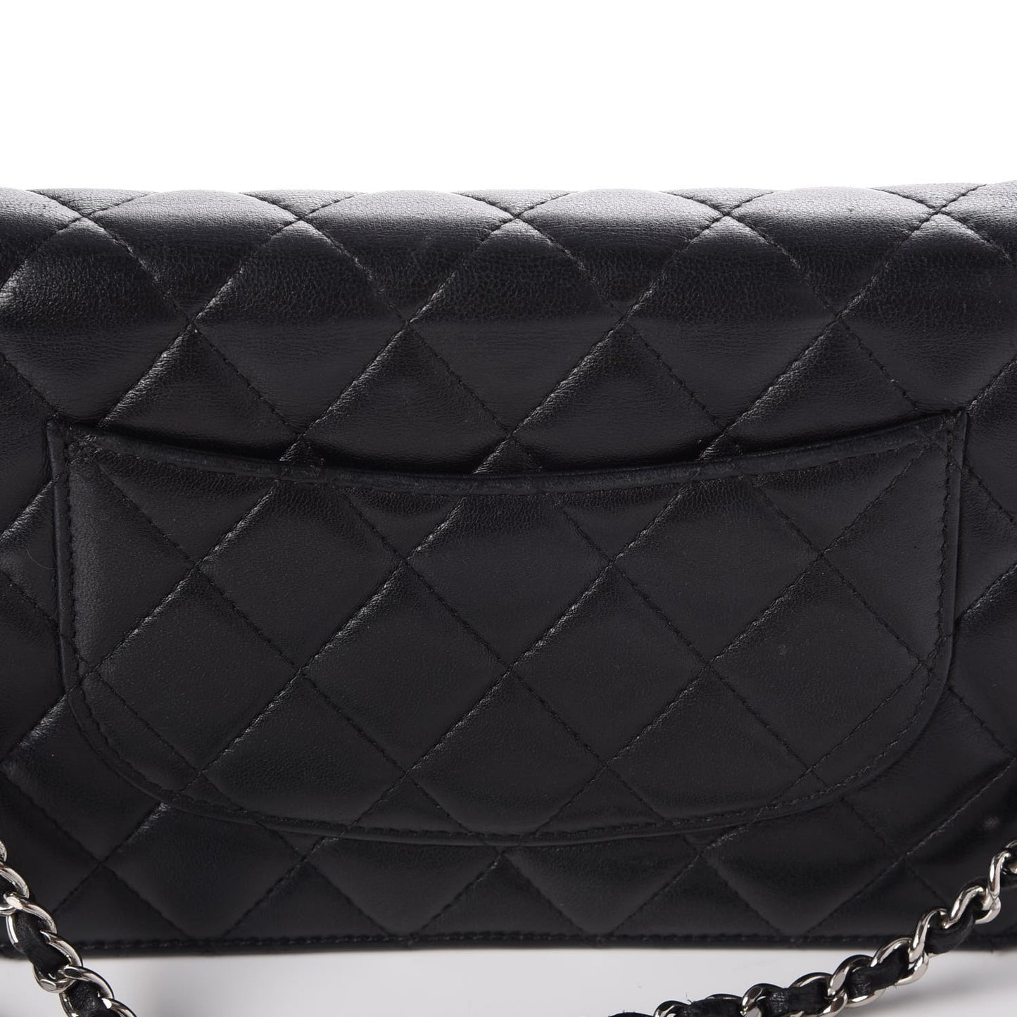 Lambskin Quilted Wallet On Chain WOC Black