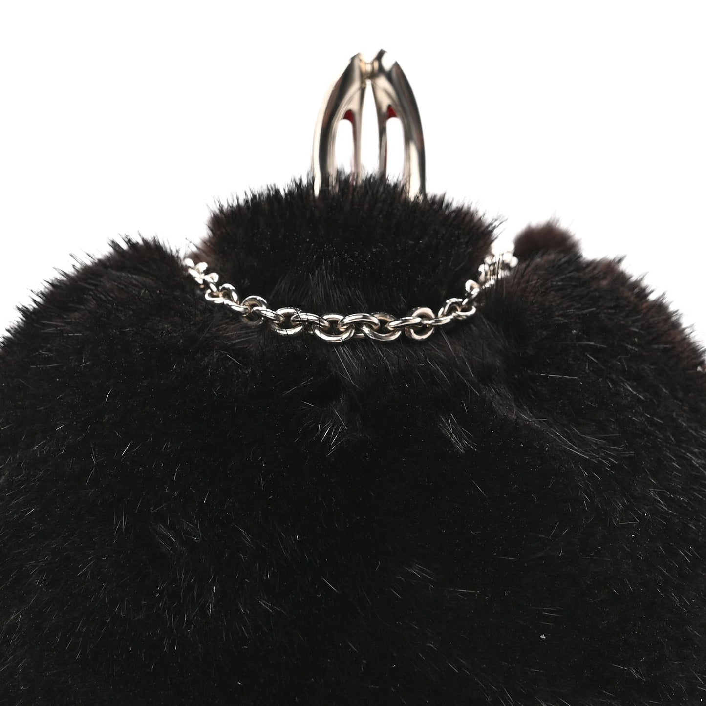 Mink Eden Vision Chain Clutch Black