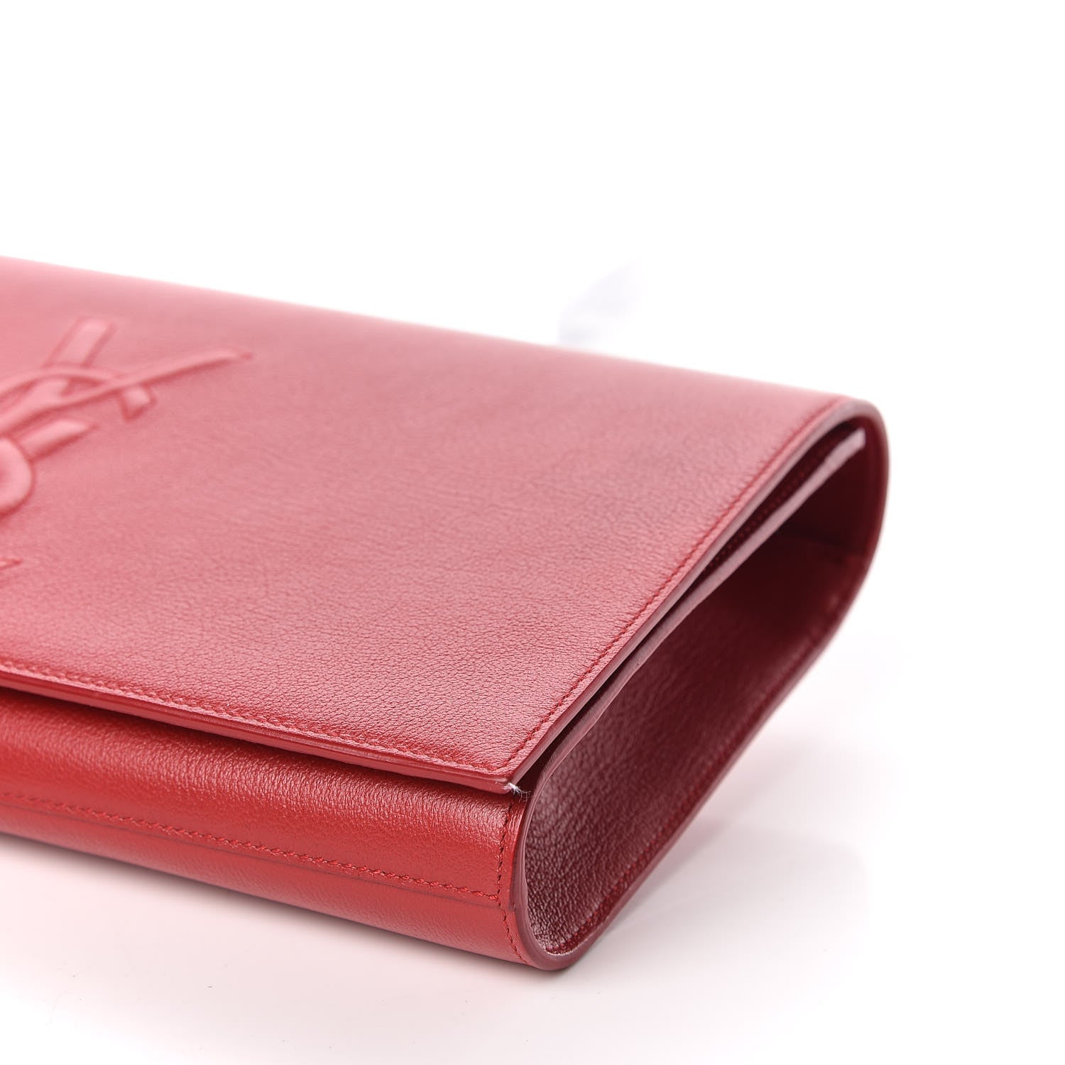 Saint Laurent Calfskin Monogram Large Belle De Jour Clutch Red 6 of 8
