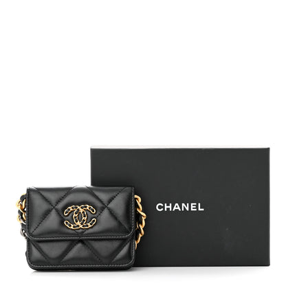 Chanel Lambskin Quilted Chanel 19 Flap Belt Bag Black 13 of 13