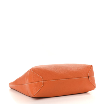 Hermes Taurillon Clemence Double Sens 45 Reversible Tote Orange Gold 12 of 28