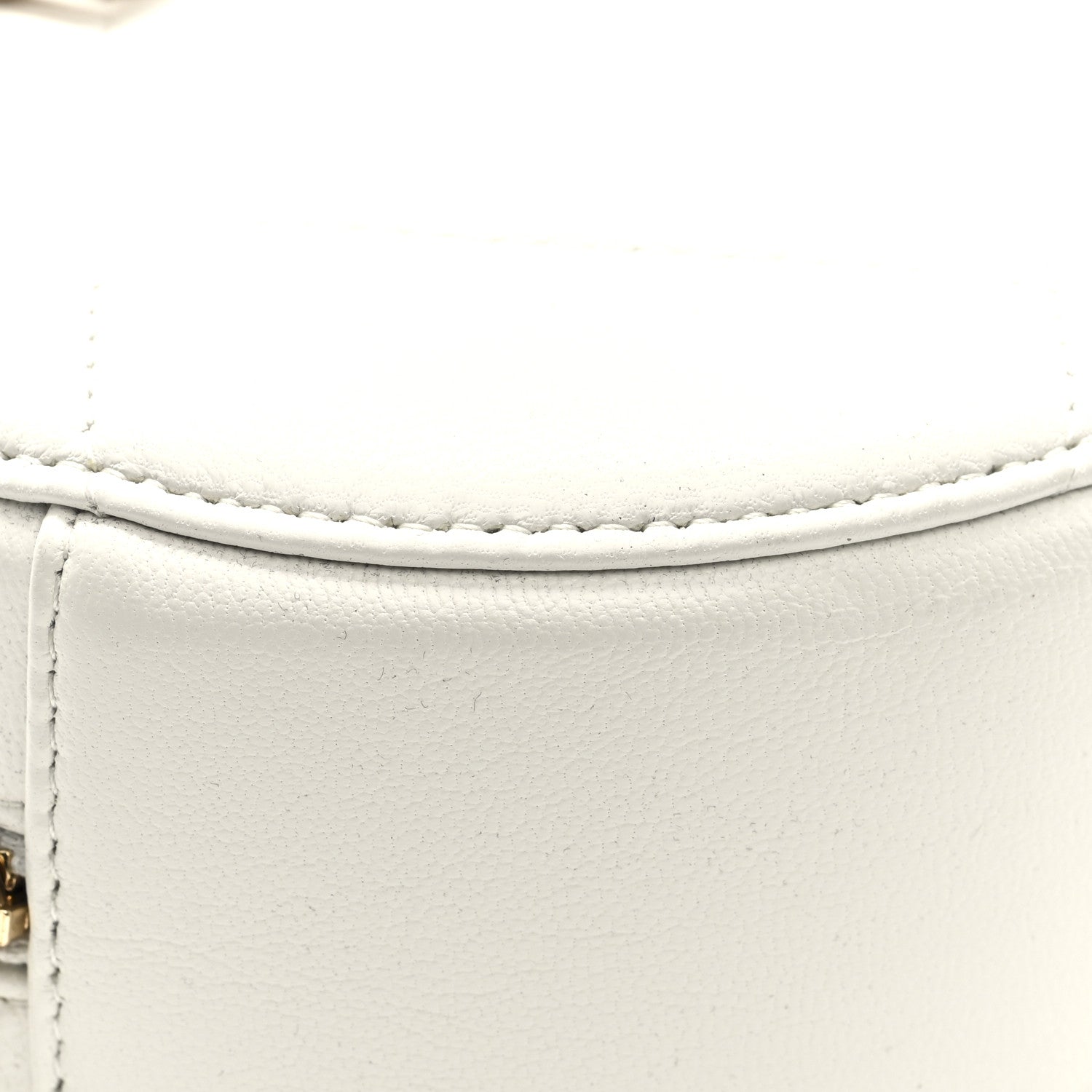 Chanel Shiny Goatskin Quilted Chanel 19 Round Clutch With Chain White 9 of 10
