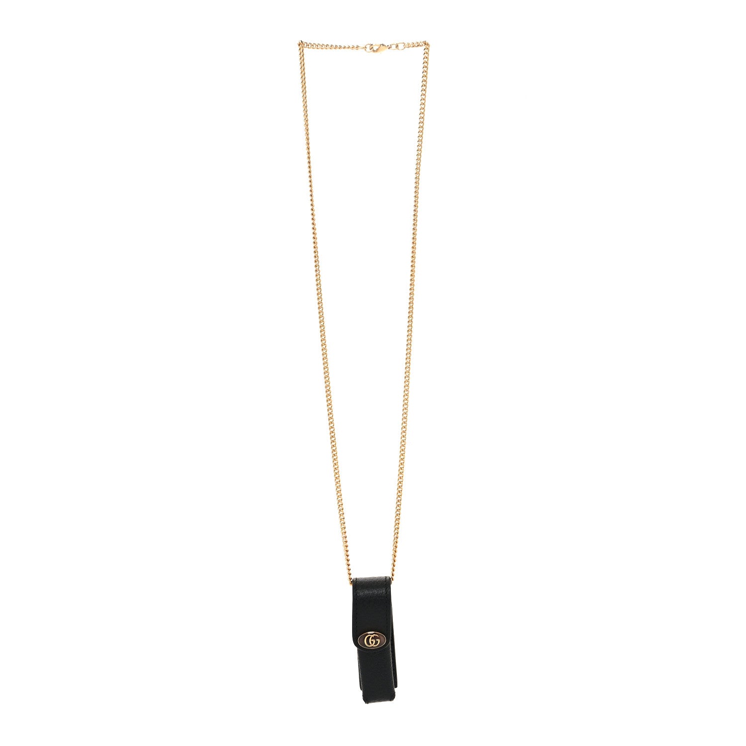 Gucci Textured Calfskin Enamel Single Porte Rouges Chain Black 3 of 6