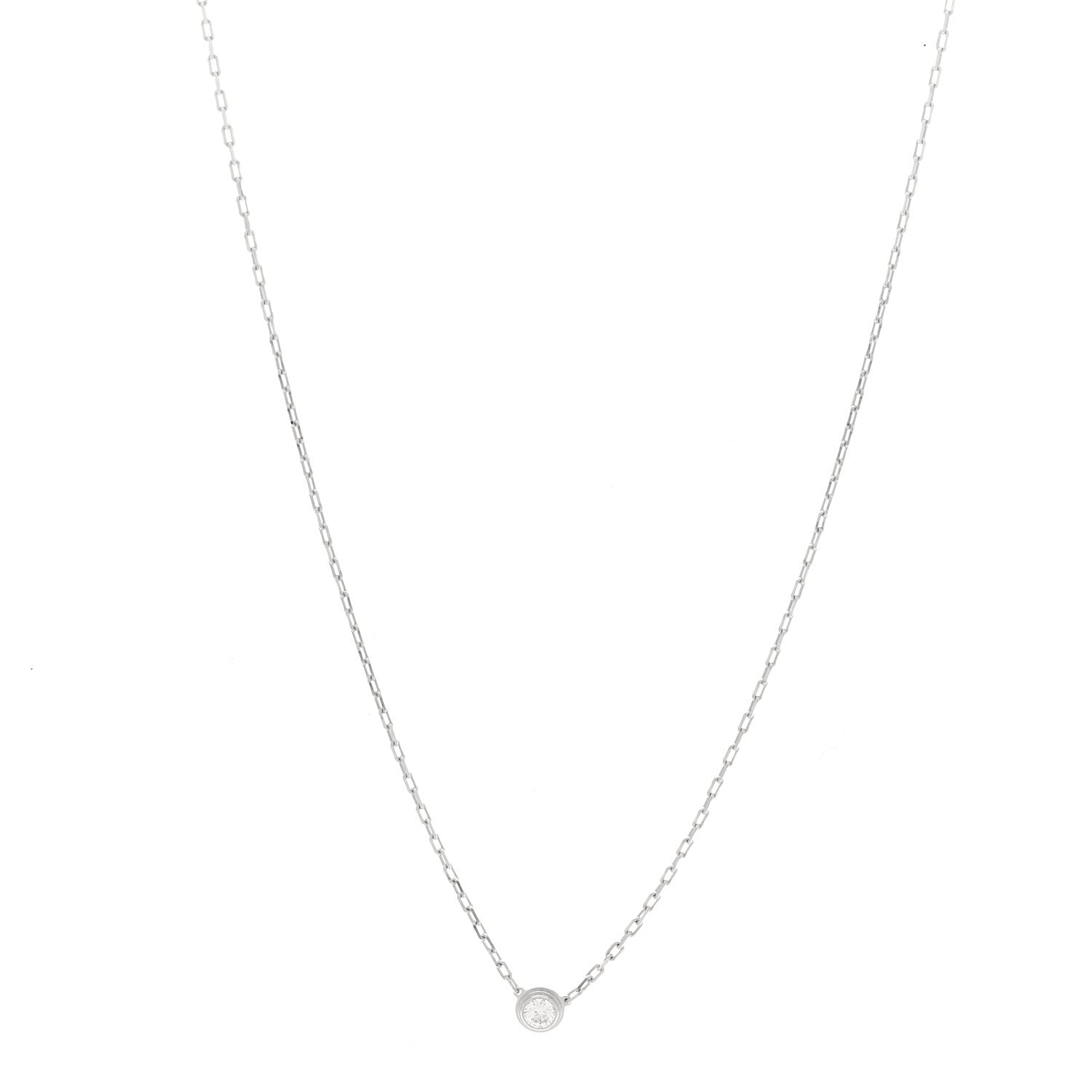 Cartier 18K White Gold Diamond SM D'Amour Pendant Necklace 2 of 10
