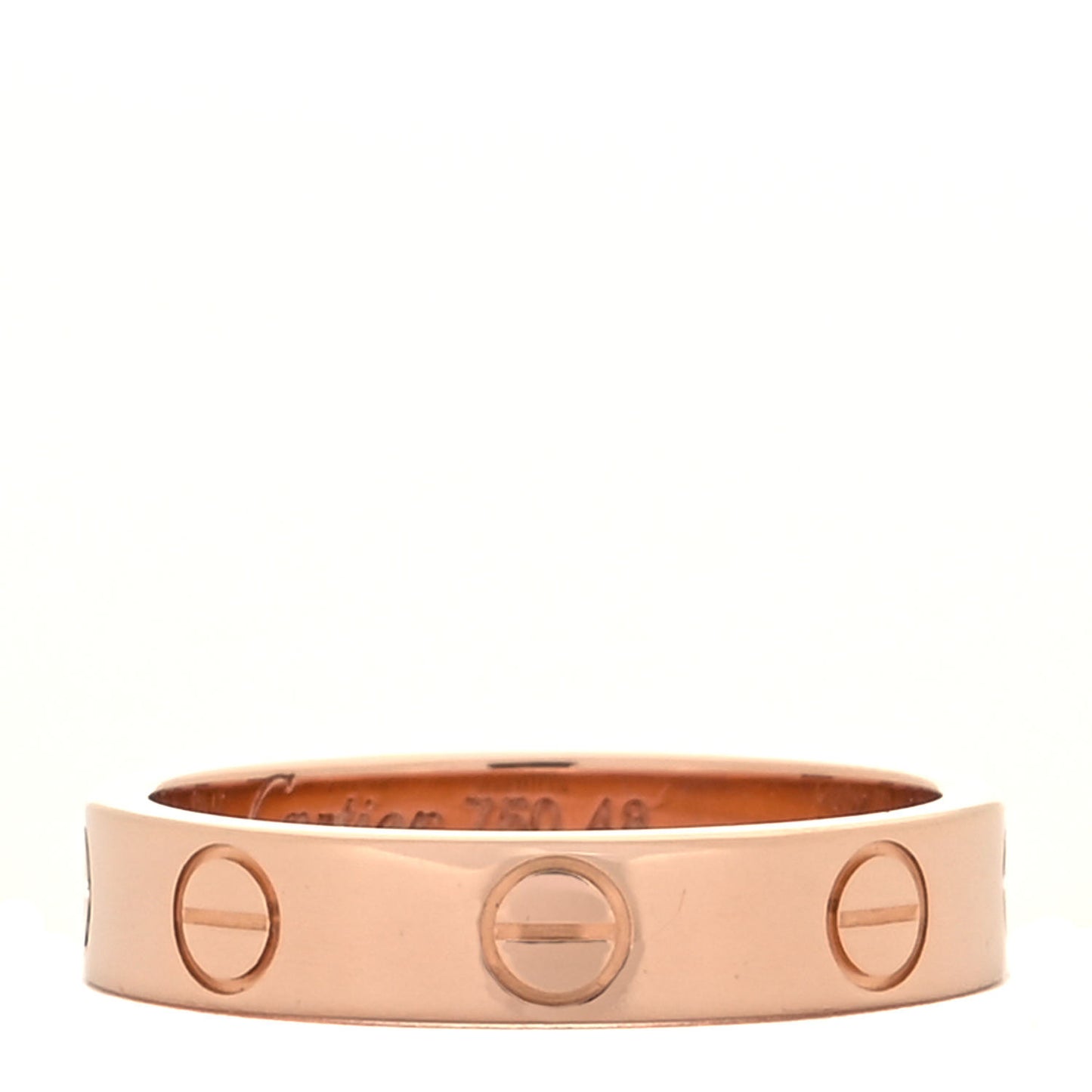 18K Pink Gold 3.5mm LOVE Wedding Band Ring 48 4.5