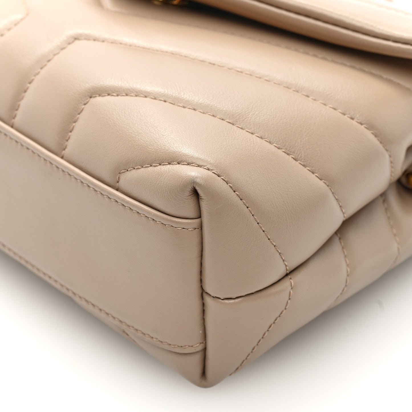 Calfskin Y Quilted Monogram Toy Loulou Crossbody Bag Dark Beige