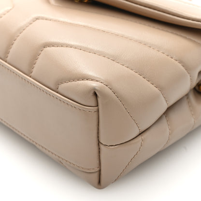 Saint Laurent Calfskin Y Quilted Monogram Toy Loulou Crossbody Bag Dark Beige 9 of 9