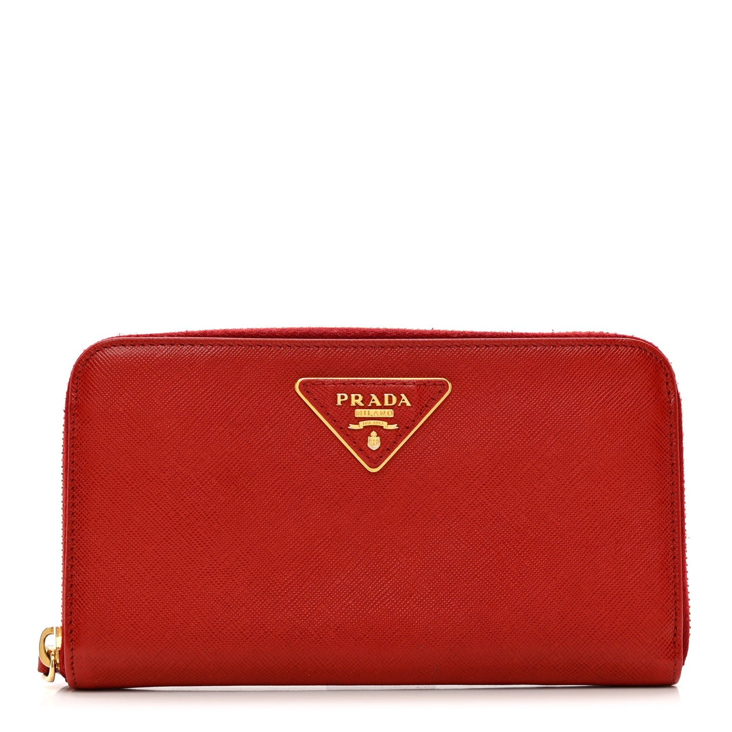 Saffiano Metal Zip Around Wallet Fuoco