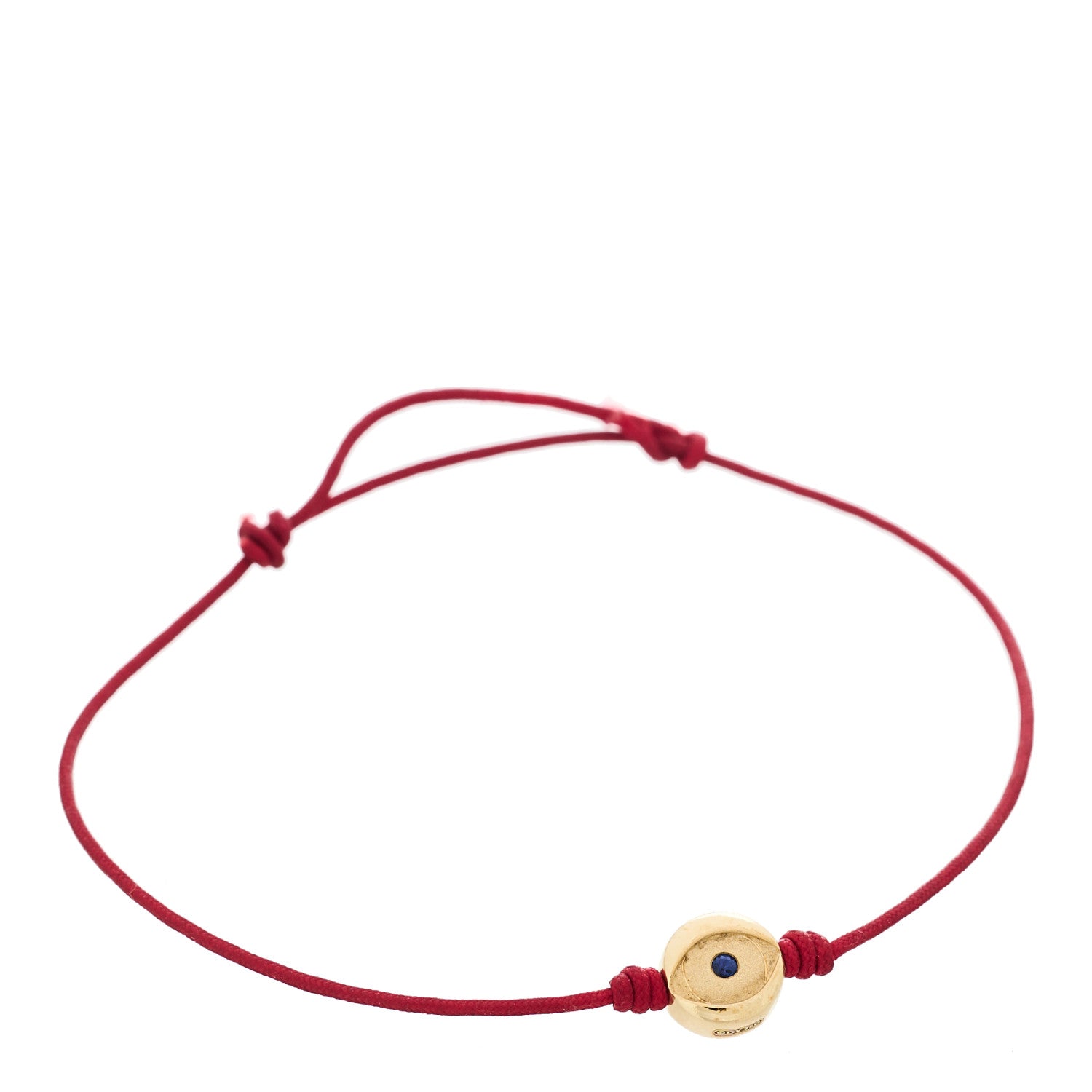 David Yurman 18K Yellow Gold Blue Sapphire Nylon Evil Eye Bracelet Red Red 1 of 4