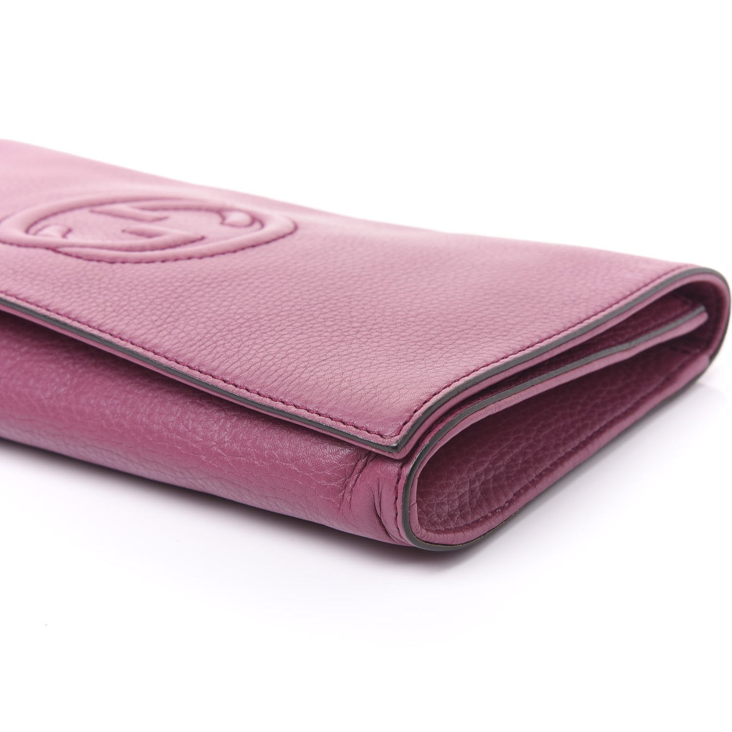 Pebbled Calfskin Medium Soho Clutch Peonia Flower