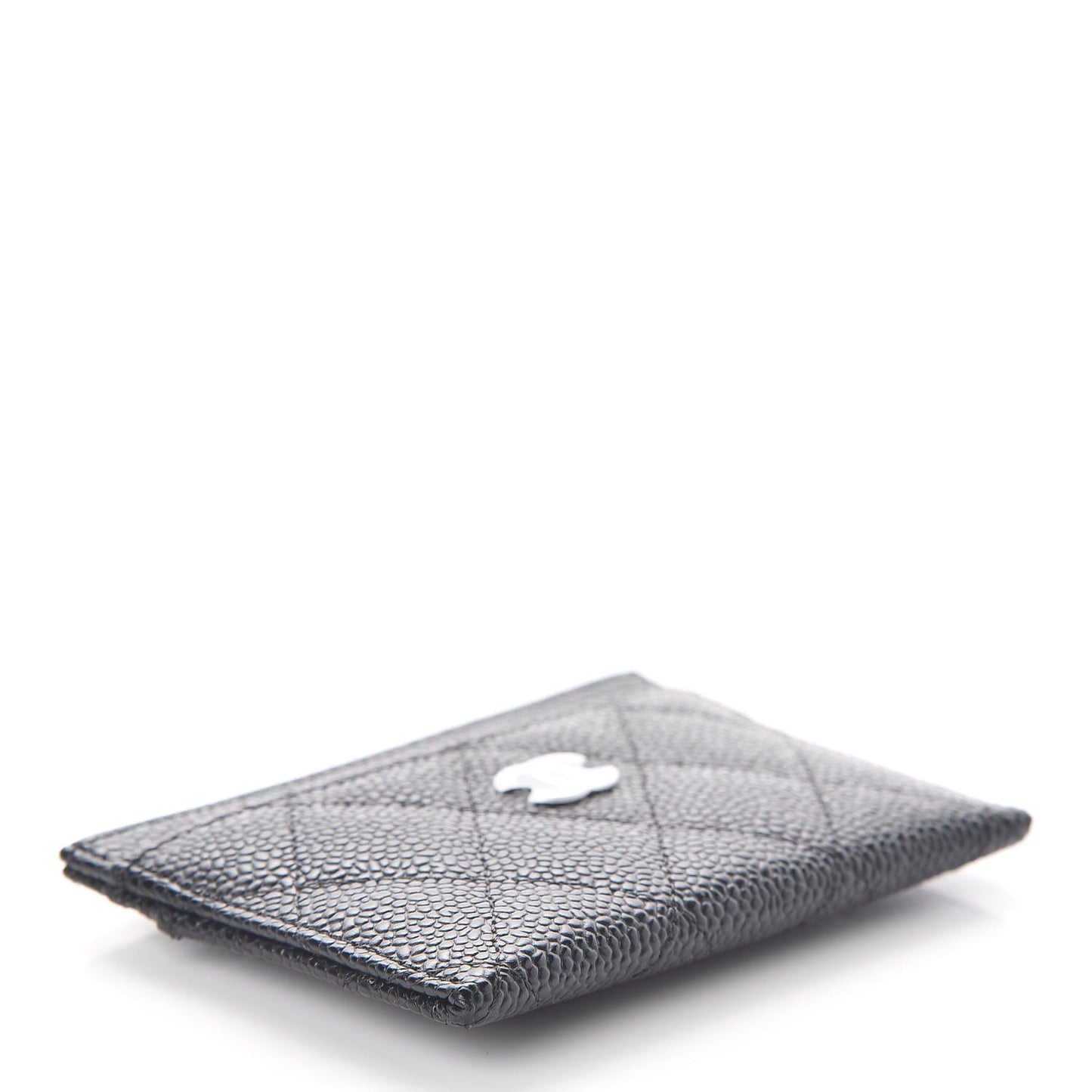 Caviar Quilted Card Holder Black