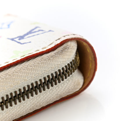 Louis Vuitton Monogram Multicolor Zippy Coin Purse Wallet White Litchi 10 of 12