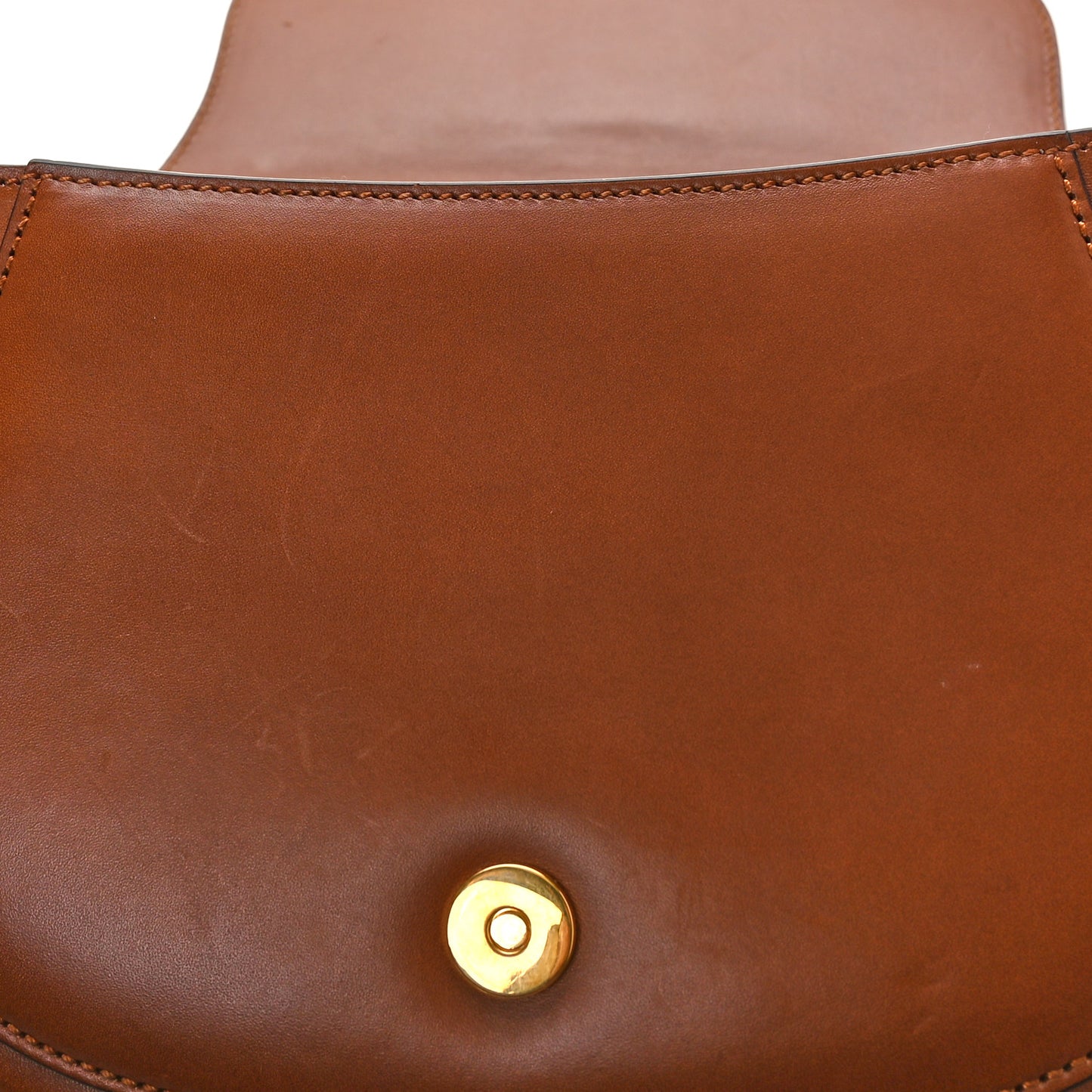 Charisma Calfskin Gucci Embossed Shoulder Flap Bag Peanut Brown