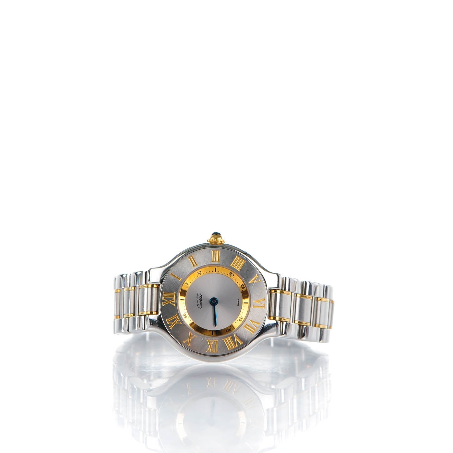 Cartier Stainless Steel 18K Yellow Gold 28mm Must De 21 Quartz Watch 4 of 8