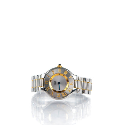 Cartier Stainless Steel 18K Yellow Gold 28mm Must De 21 Quartz Watch 4 of 8