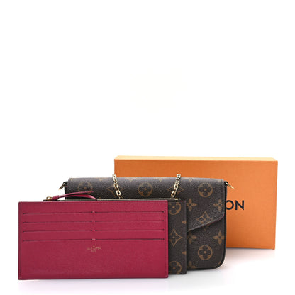 Louis Vuitton Monogram Pochette Felicie Chain Wallet Fuchsia 12 of 13